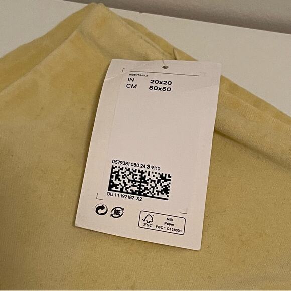 H&M Soft Yellow Throw Pillow Cover - Picture 2 of 2